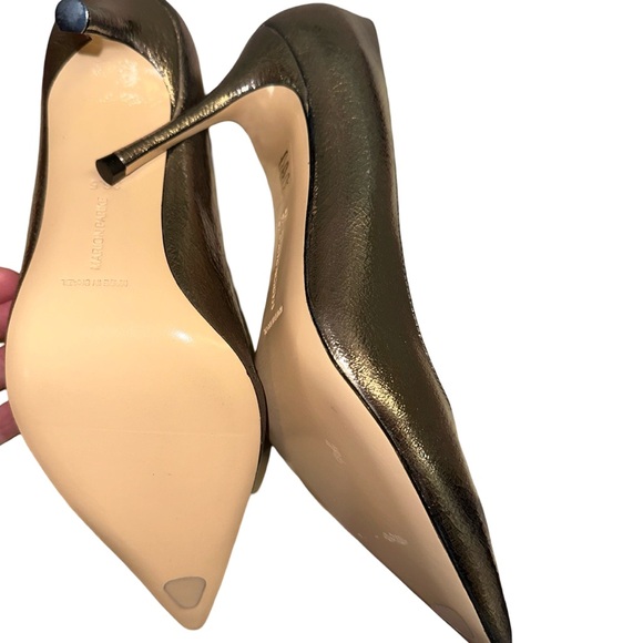 Marion Parke classic pump 85 crinkle metallic silver NWT - Picture 4 of 6